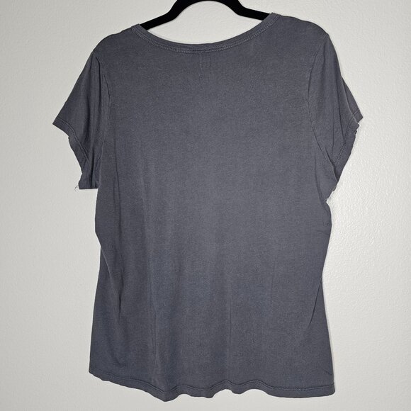 Y2K Ragzzz Size Large Grey Fitted Short Sleeve Tee Butterfly Graphic With Glitte - Picture 5 of 5